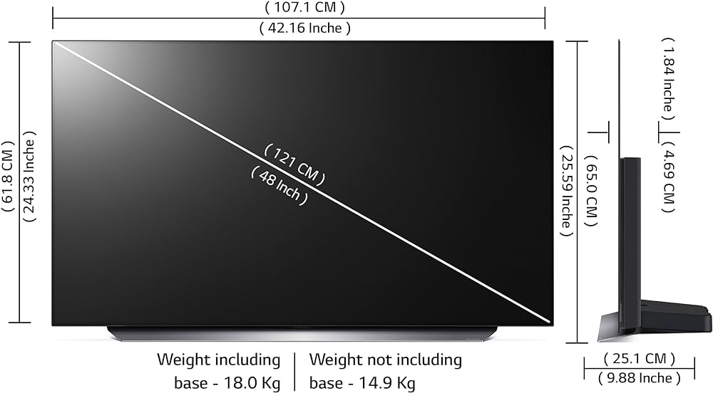 Dimensions for 48 Inch TV