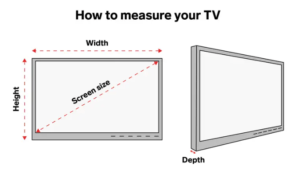 tv size white screen