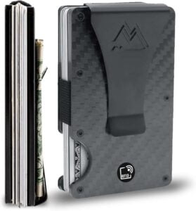 Mountain Voyage Minimalist Wallet for Men - Slim RFID Wallet I Scratch Resistant, Matte Carbon Fiber Credit Card Holder & Money Clip, Easily Removable Money & Cards, Mens Wallets-min